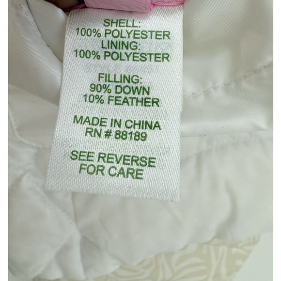 Lilly Pulitzer Reversible Down Jacket XS Cream Gold Zip Puffer Quilted Jacket - Picture 5 of 16